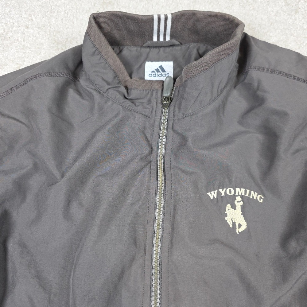 Adidas Climashell Windbreaker Jacket Mens L brown Quarter Zip Embroidered Hiking
